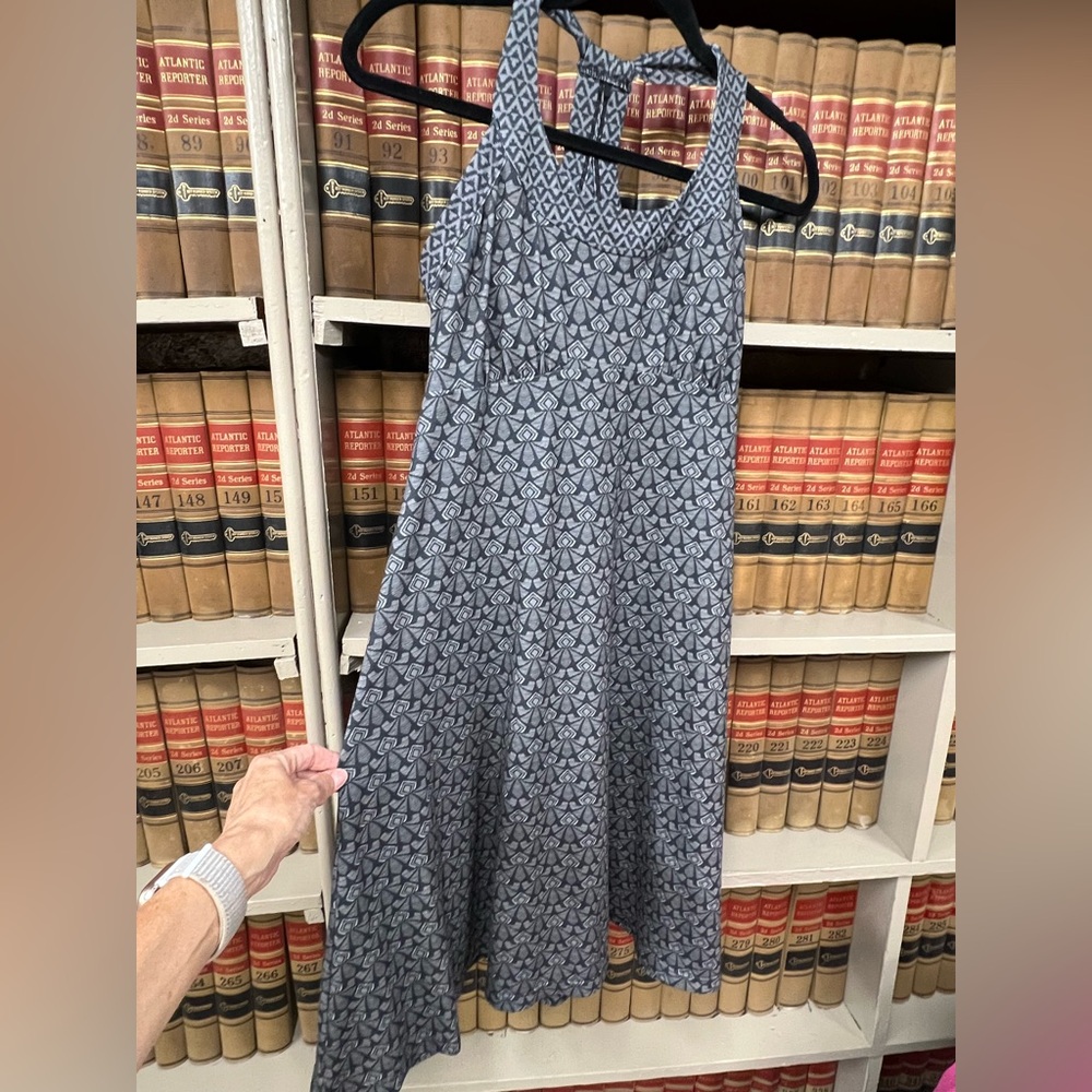 Prana Blue Geometric Maxi Dress